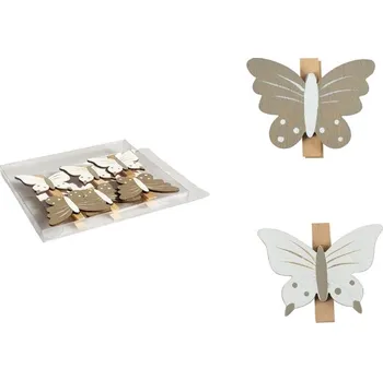 Velikonoční dekorace MFP kolíčky motýli 6ks/3,5cm dřevo 2221609