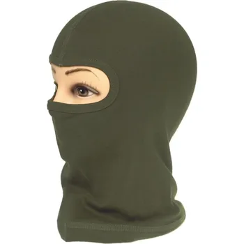Kukla Kukla 1 otvor Army zelená (Zelená kukla na obličej, na hlavu, pod přilbu Úplet)
