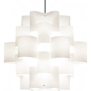 Quadrifoglio Group Sun, designové svítidlo z bílého textilu, 3x10W LED E27, průměr 75cm