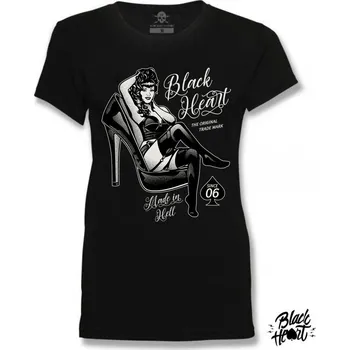 Dámské tričko Dámské Triko BLACK HEART FETISH Barva: Černá, Velikost: L