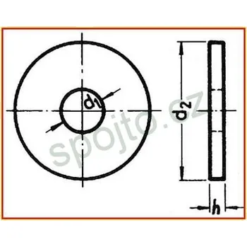 podložka Podložka pod dřevěné konstrukce pro M16 ZINEK DIN 440 (Podložka pod dřevo M14 pr.18x54x4 ZINEK)