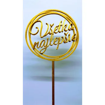 Dortová svíčka Zápich - Všetko najlepšie #2 v kruhu (bílá, černá, zlatá...)