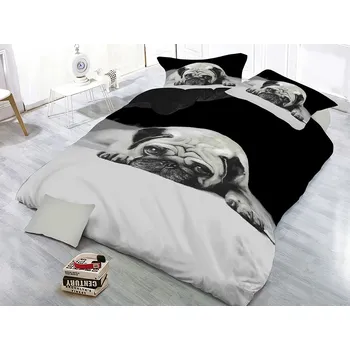 Povlečení Recenze XPOSE Mops 3D 140 x 200, 70 x 90 cm zipový uzávěr