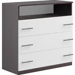 Praktická komoda 3S SANTOS wenge/bílá, 3 zásuvky, moderní design