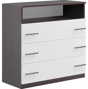 Komoda Komoda 3S SANTOS wenge/bílá