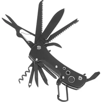 Multifunkční nůž Turistický nůž multifunkční černý (Skládací nůž kapesní Multitool)