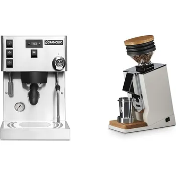 Kávovar Rancilio Silvia PRO X + Eureka Mignon Single Dose, White & Oak