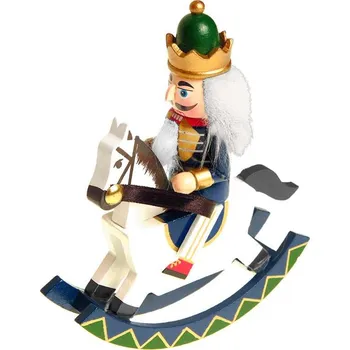 Vánoční dekorace Louskáček na koni Král modrý výška 15cm (Vánoční dekorace louskáček na koni)