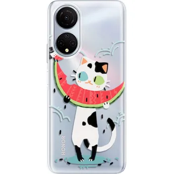 Pouzdro na mobilní telefon Odolné silikonové pouzdro iSaprio - Cat with melon - Honor X7