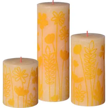 Svíčka Bolsius svíčka válec EKO Silhouette Butter Yellow, různé velikosti Velikost: Malá