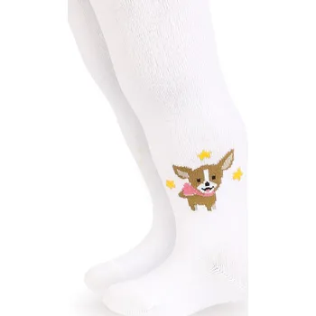 Kojenecké vzorované punčocháče WOLA ČIVAVA bílé Velikost: 80-86