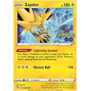 Sběratelská karetní hra PGO 029/078 Zapdos - Pokémon GO Stav: Near Mint, Verze: HOLO