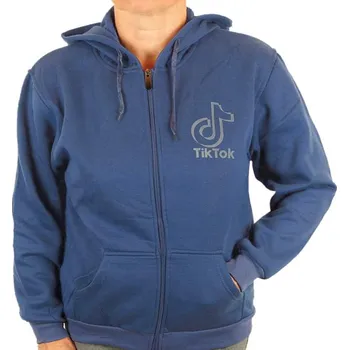Dívčí mikina Dětská mikina Tik Tok na zip modrá (TikTok Mikina s kapucí pro děti)