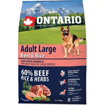 Krmivo pro psa ONTARIO Adult Large Beef & Turkey 2,25kg (DOPRODEJ)