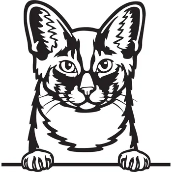 Vsepropejska Orientální dlouhosrstá kočka dřevěná dekorace na zeď Rozměr (cm): 38 x 37