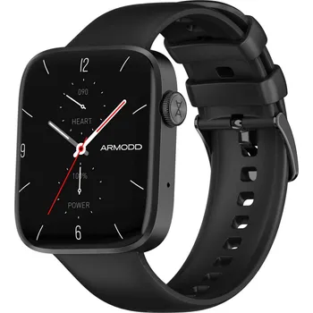 Chytré hodinky Armodd Squarz 11 Pro, černé/černý silikonový řemínek