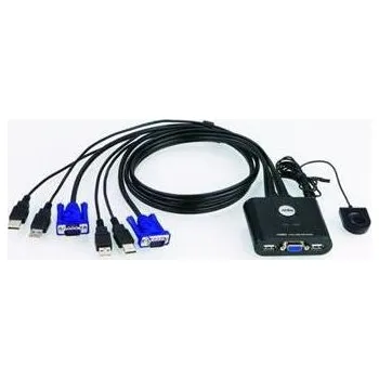 KVM přepínač ATEN 2-port KVM USB mini, 1m kabely, DO