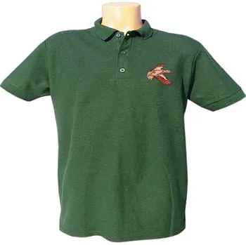 Pánské tričko Polokošile lovecká s kachnou výšivka (pánské bavlněné tričko s krátkým rukávem)