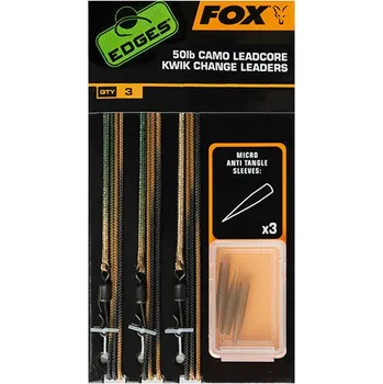 Fox EDGES™ 50LB CAMO LEADCORE KWIK CHANGE LEADERS