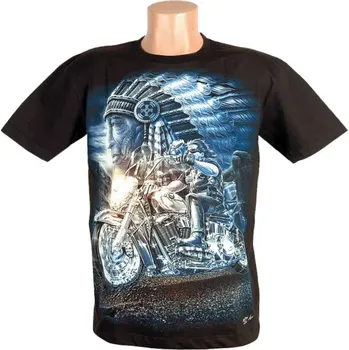Pánské tričko TifanTEX Motorkářské tričko Indián Černá S