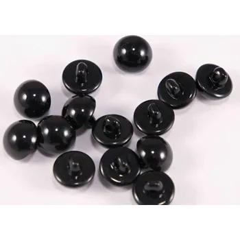 Knoflík Knoflík perlička se spodním přišitím - černá - průměr 1,1 cm