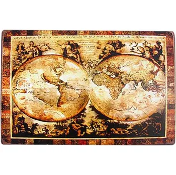 Kancelářský nábytek Tabule plechová Retro NOVA ORBIS TABULA (dekorační tabulka - historická mapa světa)