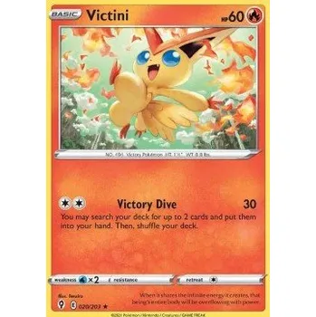 Volný čas Pokémon EVS 020/203 Victini - Evolving Skies Stav: Near Mint, Verze: HOLO