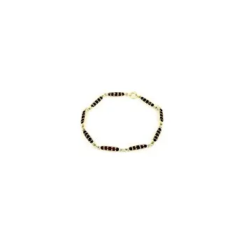 Náramek Český granát - luxusní náramek zlatý Ovály - délka 18cm