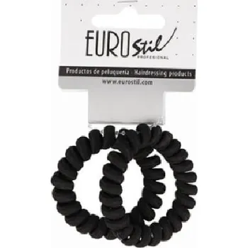 Eurostil 2 Twisted Elastic Rubber Band - gumička do vlasů, 2ks VÝPRODEJ: 07459 černé