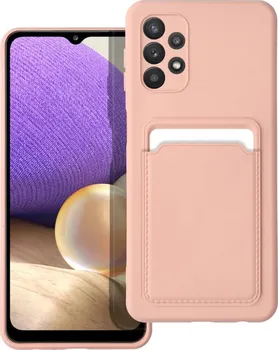 Pouzdro na mobilní telefon Silikonové pouzdro s kapsou pro Samsung Galaxy A32 5G růžové