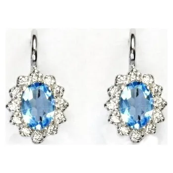 Náušnice Stříbrné náušnice Kate přírodní topaz swiss 7x5 mm - VE247 (Stříbrné náušnice s přírodním topazem)