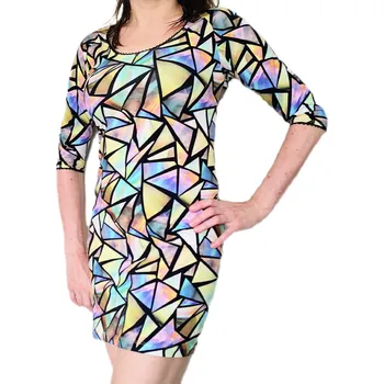 Dámské šaty Taolli Minišaty s barevnými trojúhelníky Velikost: XXS