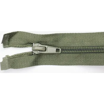 Zip Pro Háčkování Spirálový zip dělitelný 50 cm šedozelený