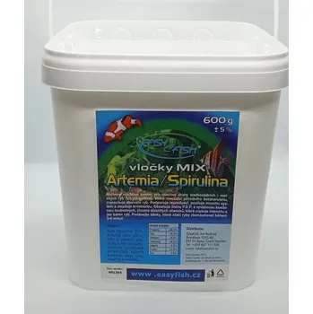 Krmivo pro rybičky EasyFish Spirulina+Artemia vločky 600g