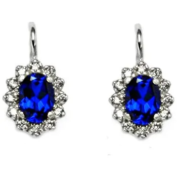 Náušnice Stříbrné náušnice na patent spinel 7x5 mm - VE247 (Stříbrné náušnice se spinelem)