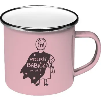 Barevný plecháček - nerezový lem s potiskem Nejlepší babička