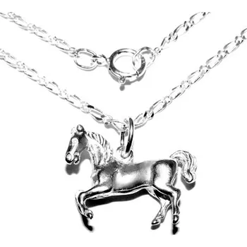Přívěsek Stříbrný přívěsek kůň na řetízku - P66/figaro 1:1 (Sada přívěsek figurka kůň na řetízku)