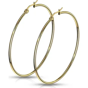 Náušnice Šperky4U Zlacené ocelové náušnice - kruhy 60 mm - OPN1190-60