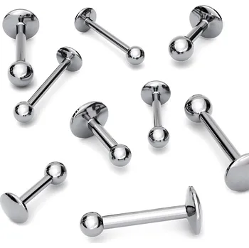 Piercing Atreya Titanová labreta s kuličkou Velikost: 1,6 mm, Velikost koncovky: 3 mm, Délka / Průměr: 6 mm
