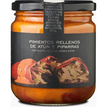 LA CHINATA Papričky “Piquillo” Plněné Tuňákem A Zelenými Papričkami Piparras