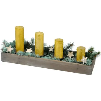 MFP 8886212 adventní svícen dřevěný 53 x 17 cm Vánoční svícen MFP 8886212 adventní svícen dřevěný 53 x 17 cm
