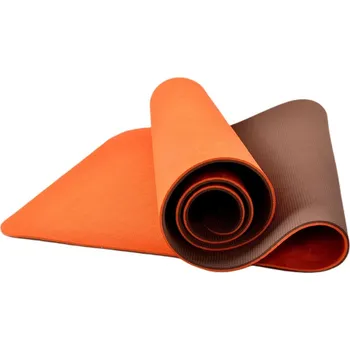podložka na cvičení Jóga podložka TPE Profi ECO Barva: Oranžová/Hnědá