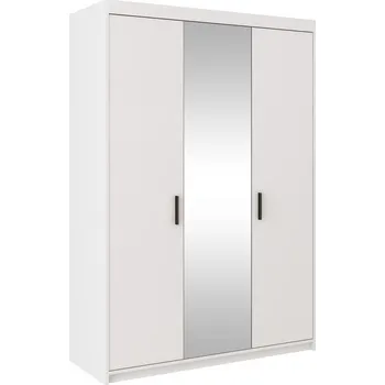 Šatní skříň Skříň se zrcadlem Elena 3D bílá, 133 x 191 cm
