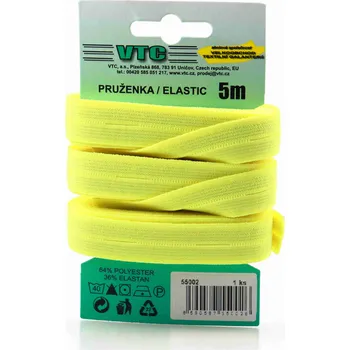 Textilní guma Pro Háčkování Pruženka dírková 15 mm žlutá 5 m