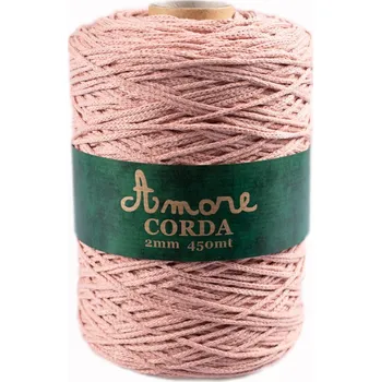 Příze Borgo de Pazzi Amore CORDA 2mm Starorůžová 420 (Špagátová příze Amore CORDA 2mm 420)