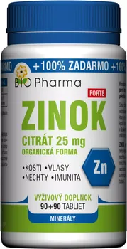 Bio Pharma Zinek citrát Forte 25 mg 180 tbl.
