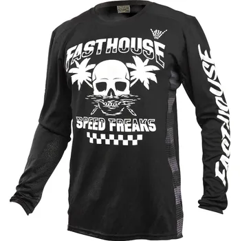 Moto dres Fasthouse USA Grindhouse Subside Jersey Black Velikost: XL