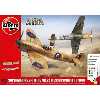Plastikový model Gift Set letadlo A50160 - Supermarine Spitfire MkVb Messerschmitt BF109E (1:48)