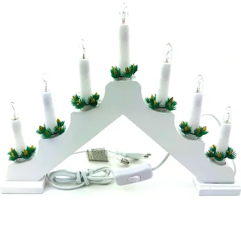 Vánoční svícen Pyramida vánoční svícen 7 LED bílý