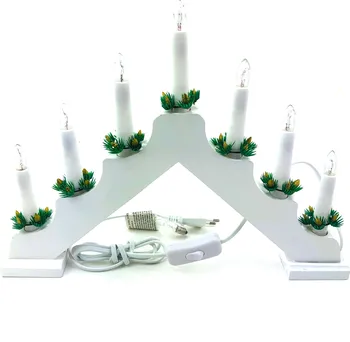 Vánoční svícen Pyramida vánoční svícen 7 LED bílý